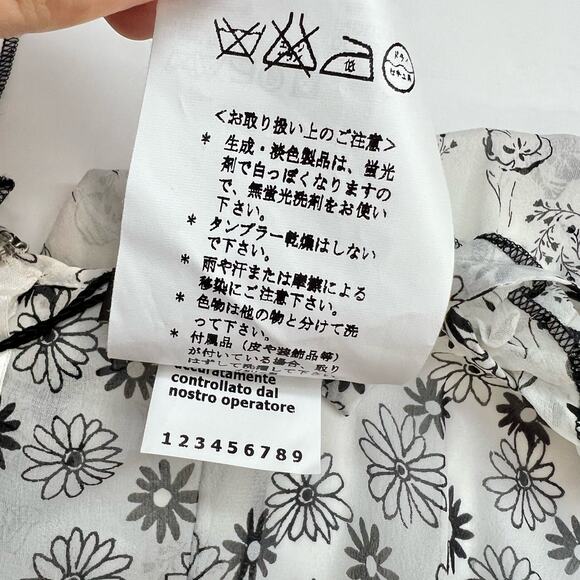 Dolce & Gabbana Tiered Ruffle Floral Silk Dress Sheer | Size: 44 - Picture 14 of 14